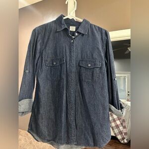 J CREW chambray button up size small